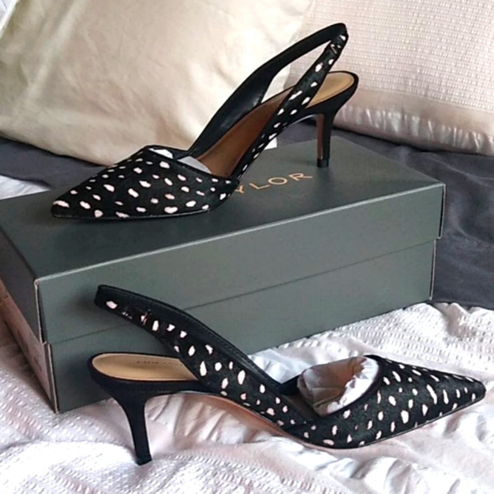 Ann Taylor 6.5M Slingback B/W